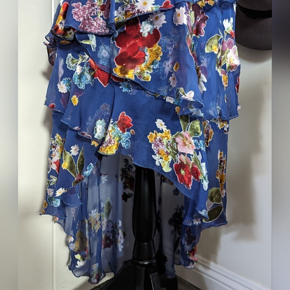 Alice + Olivia Floral Tiered Ruffle Skirt 2 Coquette Girl Fairy Coastal - Picture 5 of 9